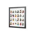 White wall mounted LEGO minifigure wall display that fits 24 minifigs