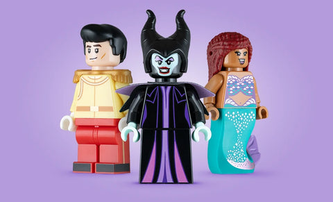 Three LEGO Disney minifigures