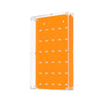 Orange LEGO minifigure wall mounted display case
