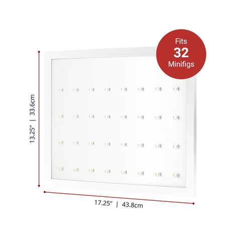 8x4 White Frame LEGO Minifigure Wall Display