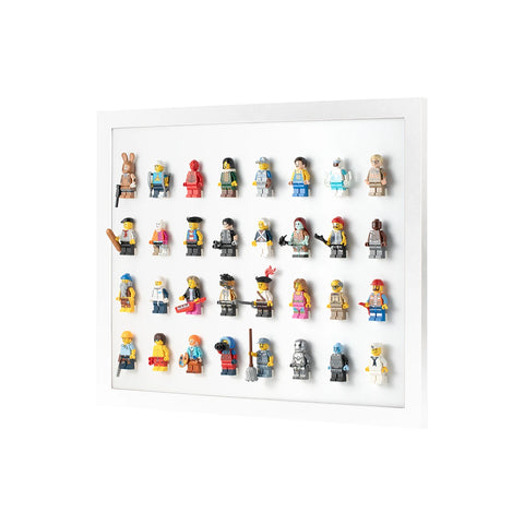8x4 White Frame LEGO Minifigure Wall Display