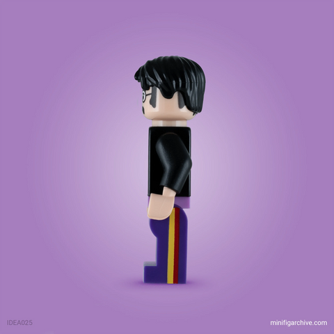 LEGO minifigure John Lennon from the Beetles sideways - idea025