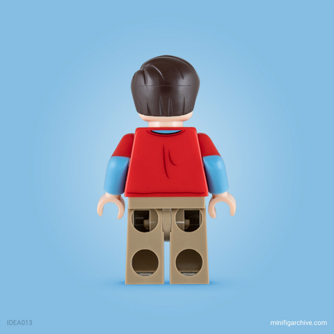 LEGO minifigure Sheldon Cooper from the Big Bang Theory backside - idea025