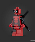 LEGO minifigure Deadpool sh0032 at an angle
