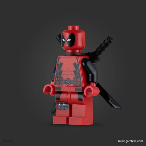 LEGO minifigure Deadpool sh0032 at an angle
