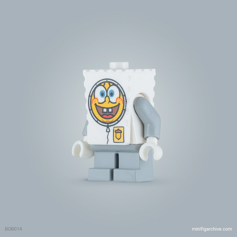 LEGO minifigure astronaut Spongebob bob014 at an angle