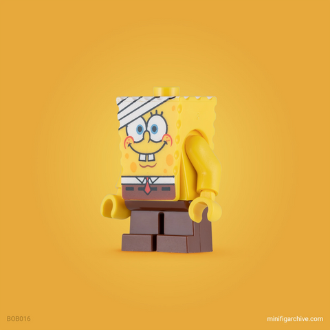 LEGO Spongebob minifigure bob016 at an angle
