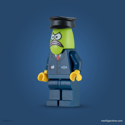 LEGO minifigure Bikini Bottom Express Bus Driver bob015 at an angle