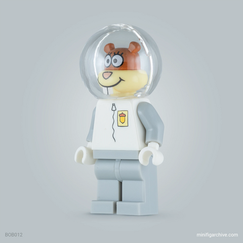 LEGO minifigure Sandy Cheeks bob012 at an angle