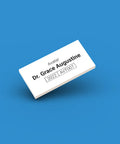 White ID tag for LEGO Dr. Grace Augustine avt007