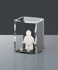 Black matte colored acrylic display case for a single LEGO minifigure