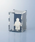 blue matte colored acrylic display case for a single LEGO minifigure