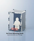 blue matte colored acrylic display case for a single LEGO minifigure