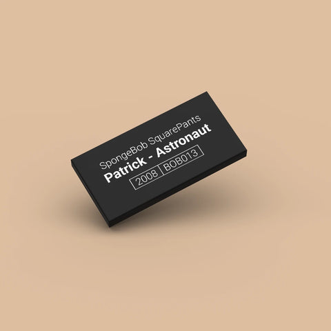 Black LEGO Minifigure Identification tag for Patrick bob013