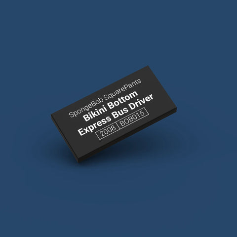 Black LEGO Minifigure Identification tag for Bikini Bottom Express Bus Driver bob015
