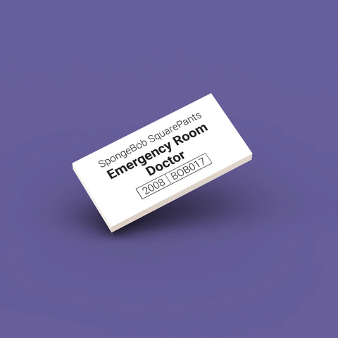 White LEGO Minifigure Identification tag for Emergency Room Doctor bob017