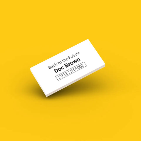 White ID tag for LEGO Doc Brown btf002