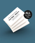 Set of tiles for all LEGO Iron Man minifigures in white