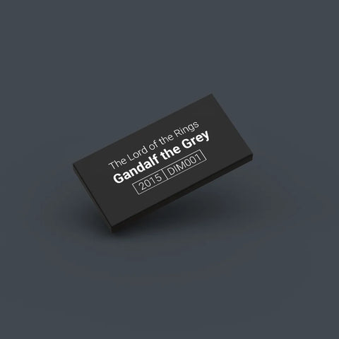 Black LEGO Minifigure Identification tag for Gandalf the Grey dim001