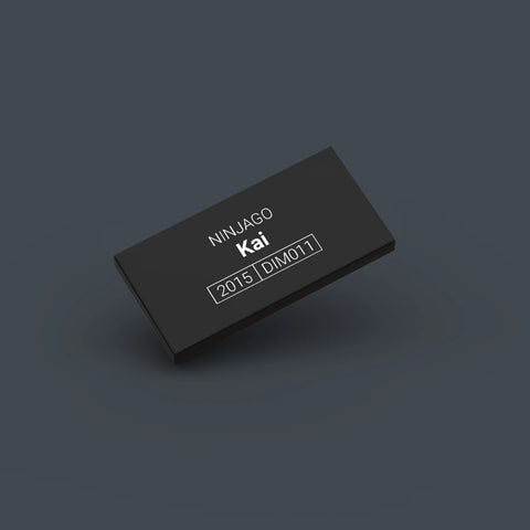 Black LEGO Minifigure Identification tag for Kai dim011