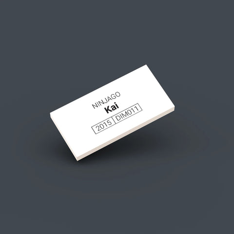 White LEGO Minifigure Identification tag for Kai dim011