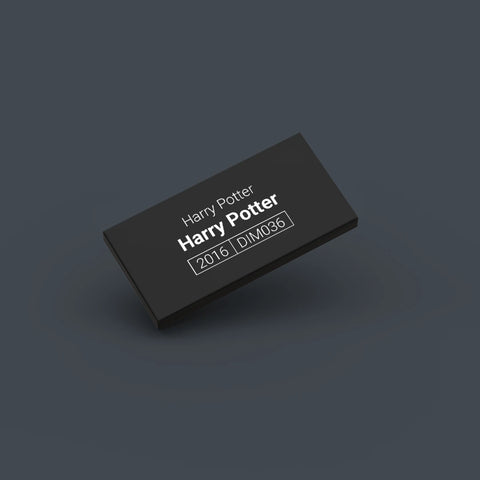 Black LEGO Minifigure Identification tag for Harry Potter dim036