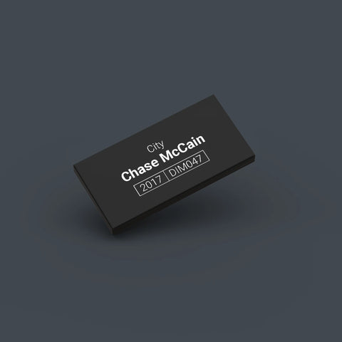 Black LEGO Minifigure Identification tag for Chase McCain dim047