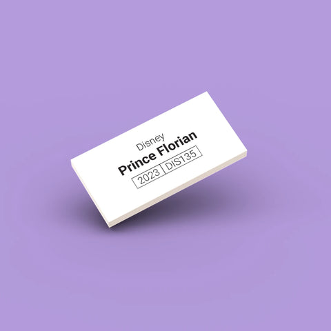 White LEGO Minifigure Identification tag for Prince Florian dis135
