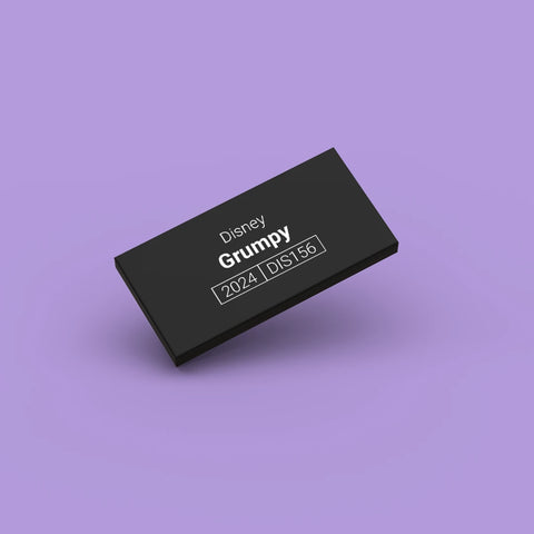 Black LEGO Minifigure Identification tag for Grumpy dis156