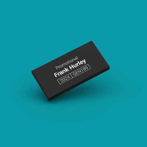 Black ID tag for LEGO Frank Hurley gen189