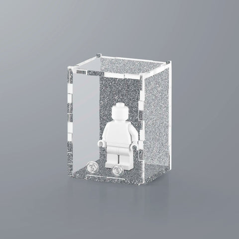 Silver Glitter Display Case for LEGO Minifigures