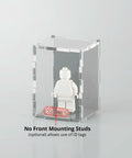 Grey acrylic display case for a single LEGO minifigure