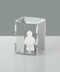 Grey acrylic display case for a single LEGO minifigure