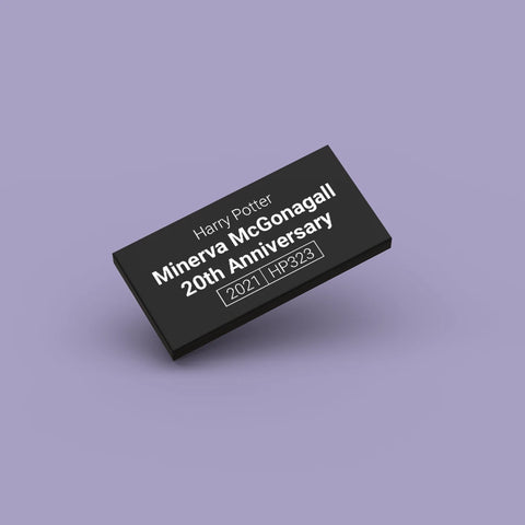 Black LEGO Minifigure Identification tag for Minerva McGonagall 20th Anniversary hp323