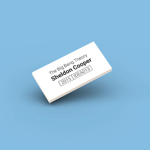White LEGO Minifigure Identification tag for Sheldon Cooper idea013