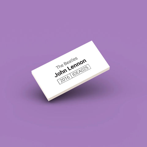 White LEGO Minifigure Identification tag for John Lennon idea025