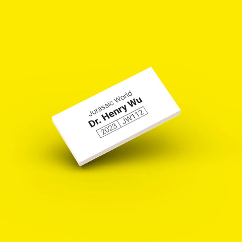 White ID tag for LEGO Dr. Henry Wu jw112
