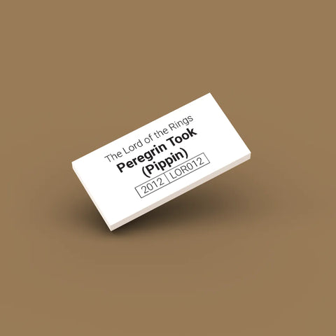 White ID tag for LEGO minifigure Peregrin Took Pippin lor012