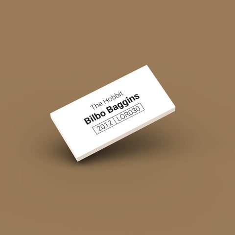 White ID tag for LEGO minifigure Bilbo Baggins lor030