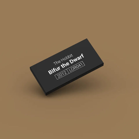 Black ID tag for LEGO minifigure Bifur the Dwarf lor041