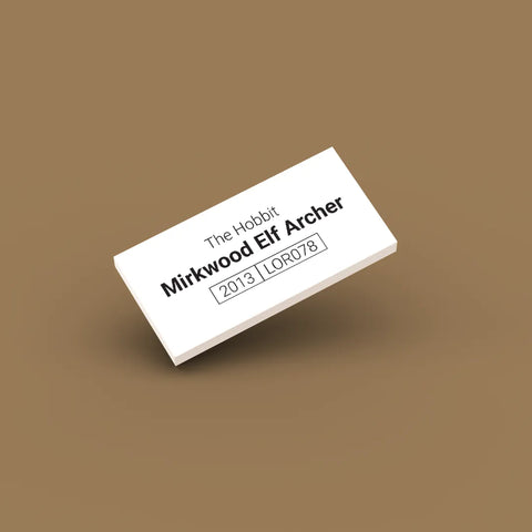 White ID tag for LEGO minifigure Mirkwood Elf Archer lor078