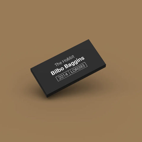 Black ID tag for LEGO minifigure Bilbo Baggins lor093