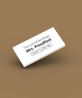White ID tag for LEGO minifigure Mrs. Proudfoot lor146