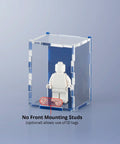 navy blue colored acrylic display case for a single LEGO minifigure