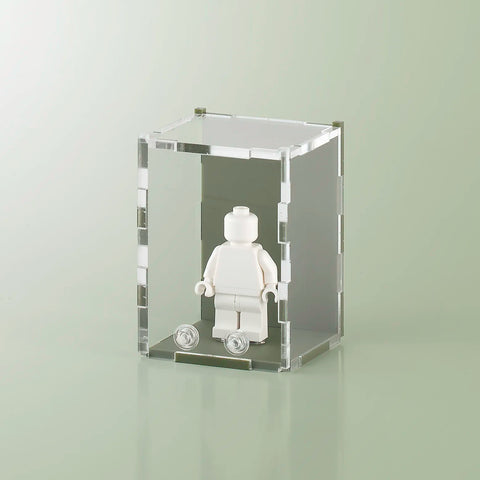 olive matte colored acrylic display case for a single LEGO minifigure