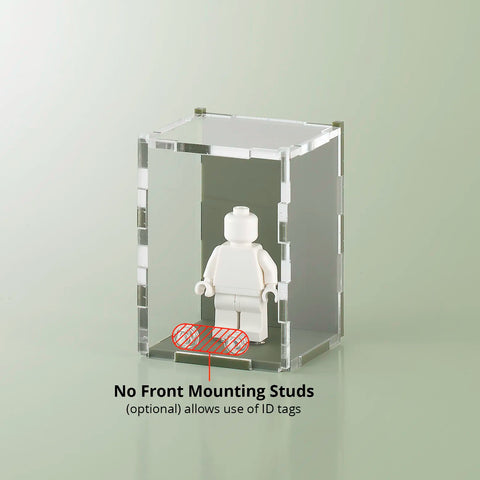 olive matte colored acrylic display case for a single LEGO minifigure