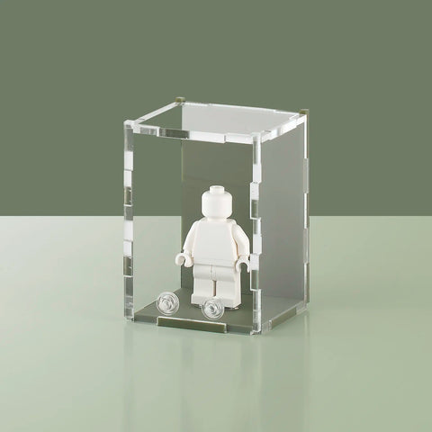 olive matte colored acrylic display case for a single LEGO minifigure