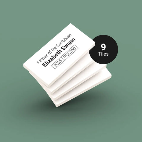 White ID tags for LEGO Pirates of the Caribbean minifigures released in 2025