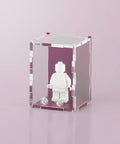 Plum matte colored acrylic display case for a single LEGO minifigure