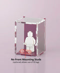Plum matte colored acrylic display case for a single LEGO minifigure